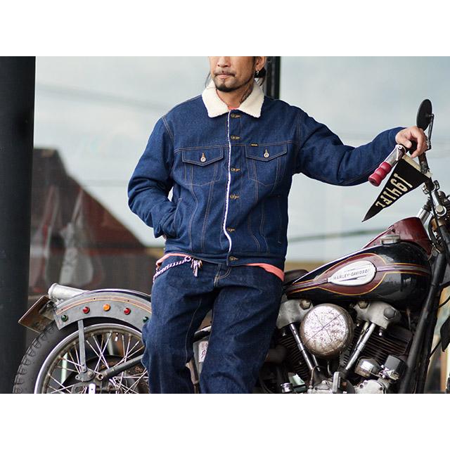 全2色【BLUCO/ブルコ】2023AW「Denim Boa Riders Jacket/デニムボア