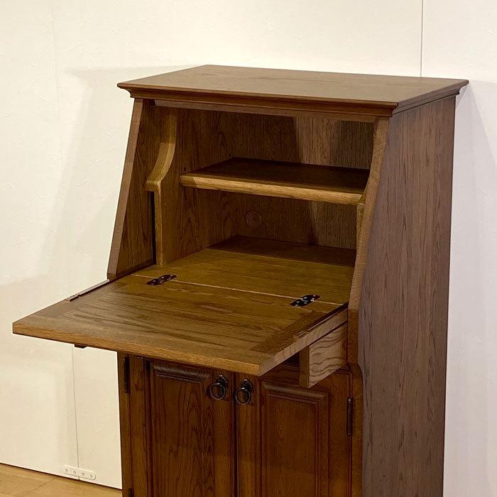 日本製 国産家具 ナラ無垢 折りたたみ ライティングビューロー