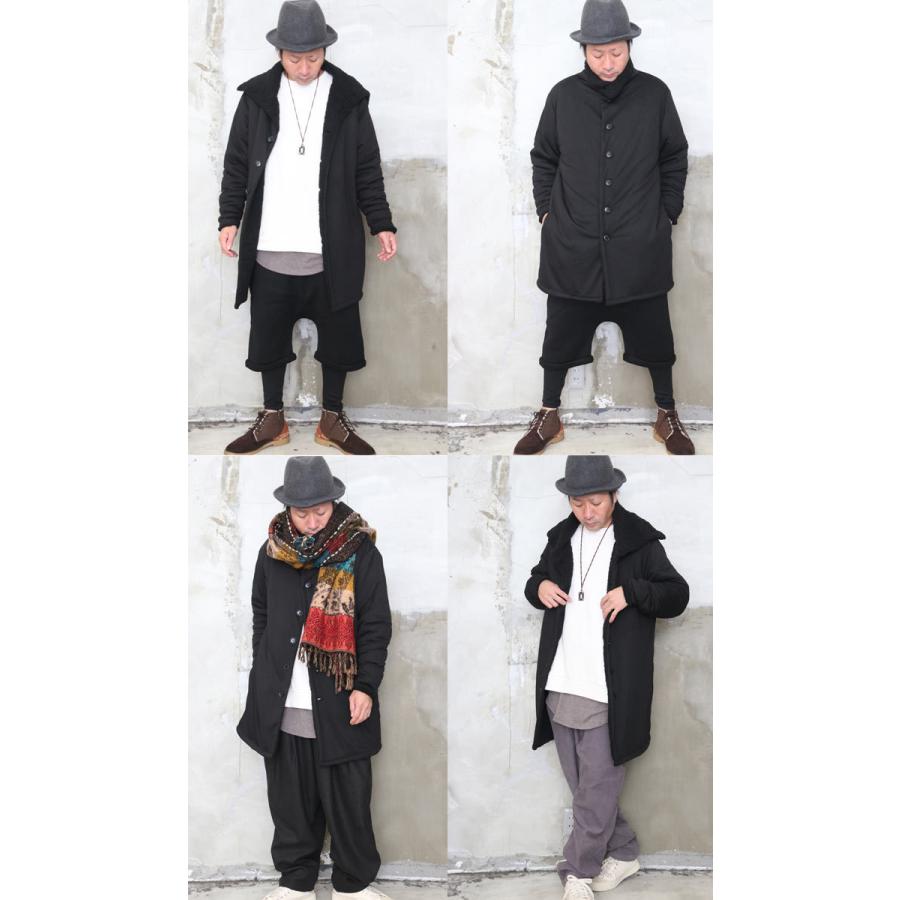 送料無料】ボリュームネックロングコート アウター メンズ コート