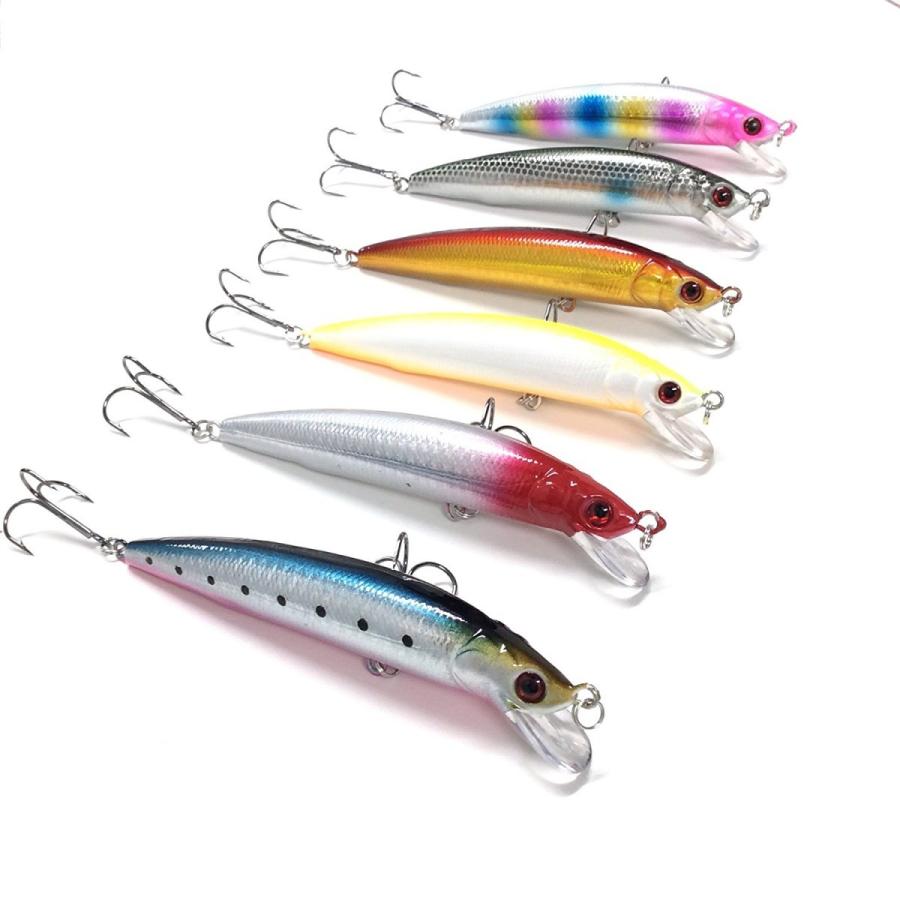 オルルド釣具 ミノー 6個セット 12.4cm 18g スリム設計 飛距離 ルアー