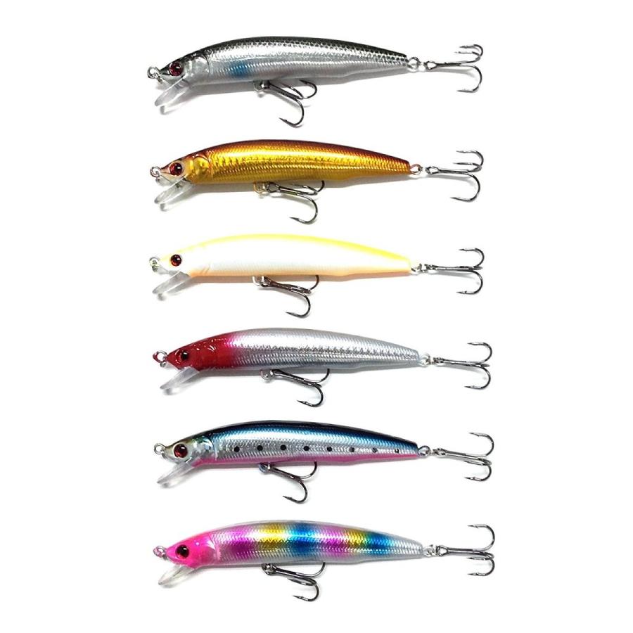 オルルド釣具 ミノー 6個セット 12.4cm 18g スリム設計 飛距離 ルアー