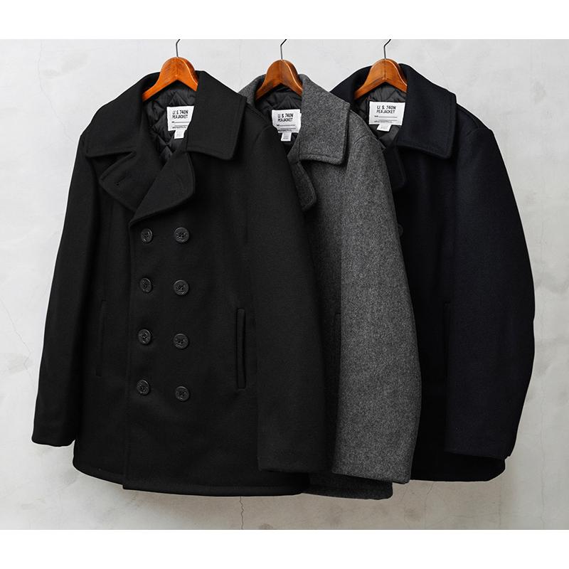 美品 USA製 schottショット 740N Pコート チェック柄 赤黒 38 SCHOTT P