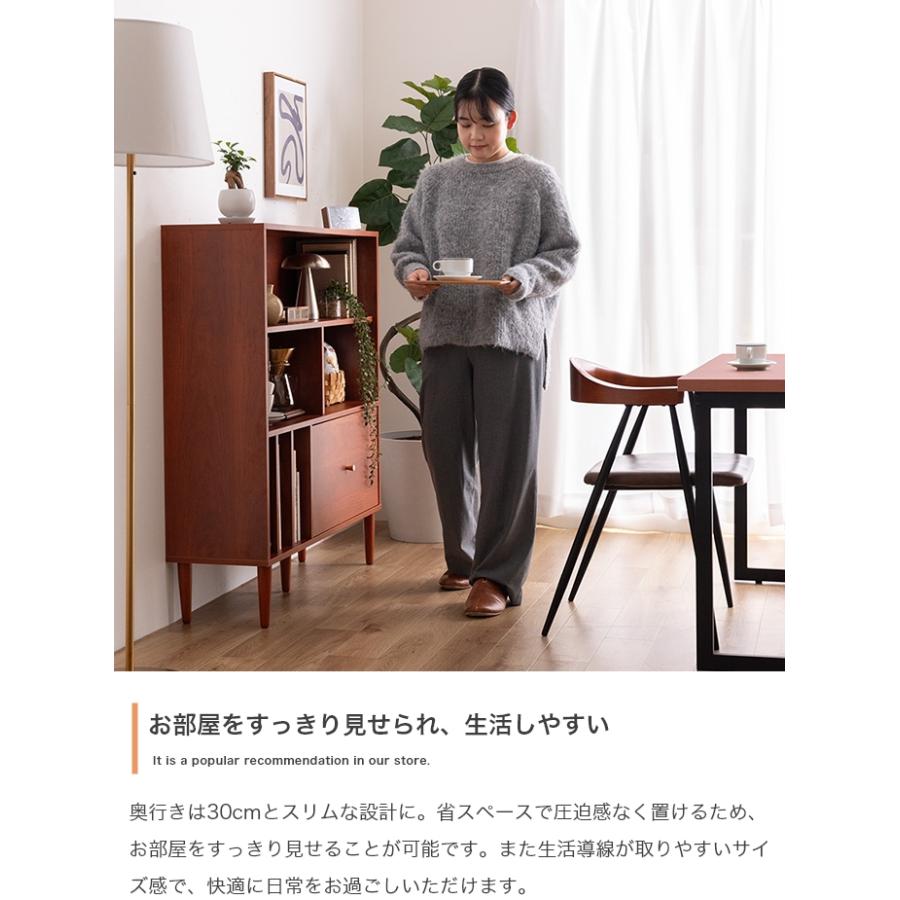 本棚 スリム 幅100cm 引き出し付き ブックシェルフ 書棚 おしゃれ 大
