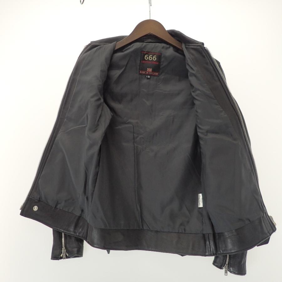 666トリプルシックス レザー シングルライダース ジャケット 32