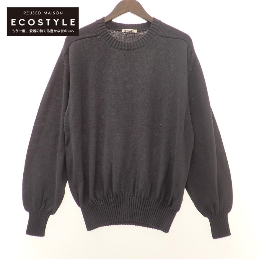 美品/ AURALEE オーラリー A21SP02HC High Twist Cotton Knit Big ハイ