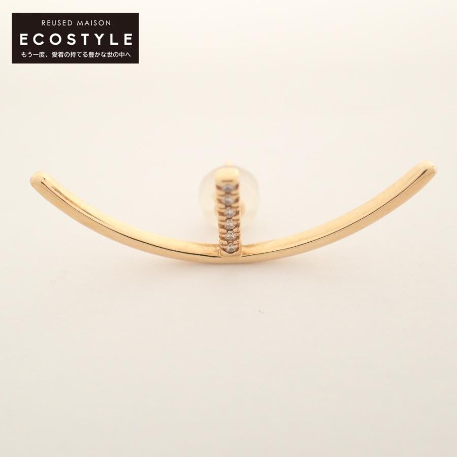 美品 Hirotaka ヒロタカ K10刻印 Bow 0.03ct ダイヤモンド スタッド