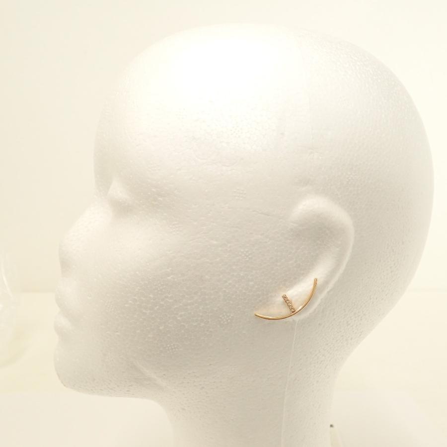 美品 Hirotaka ヒロタカ K10刻印 Bow 0.03ct ダイヤモンド スタッド