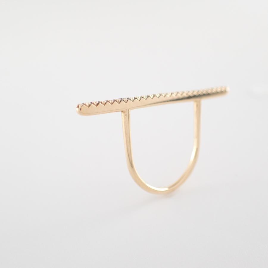 美品 Hirotaka ヒロタカ K10 0.12ct ダイヤモンド バー リング・指輪
