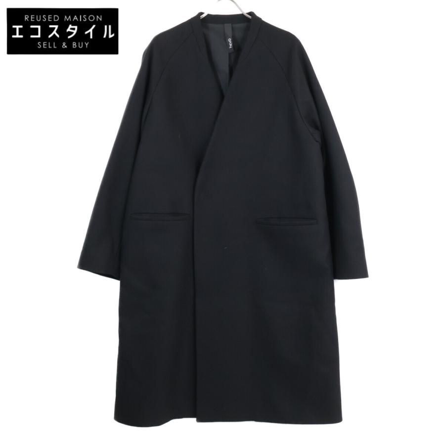 Hevo イーヴォ ブラック 4205-LAMI725 ウールノーカラーコート