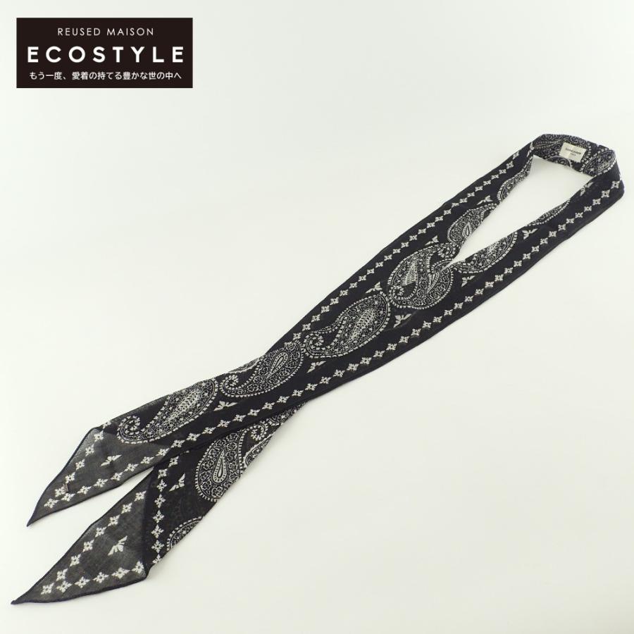 美品 SAINT LAURENT PARIS サンローランパリ ペイズリー クラヴァット