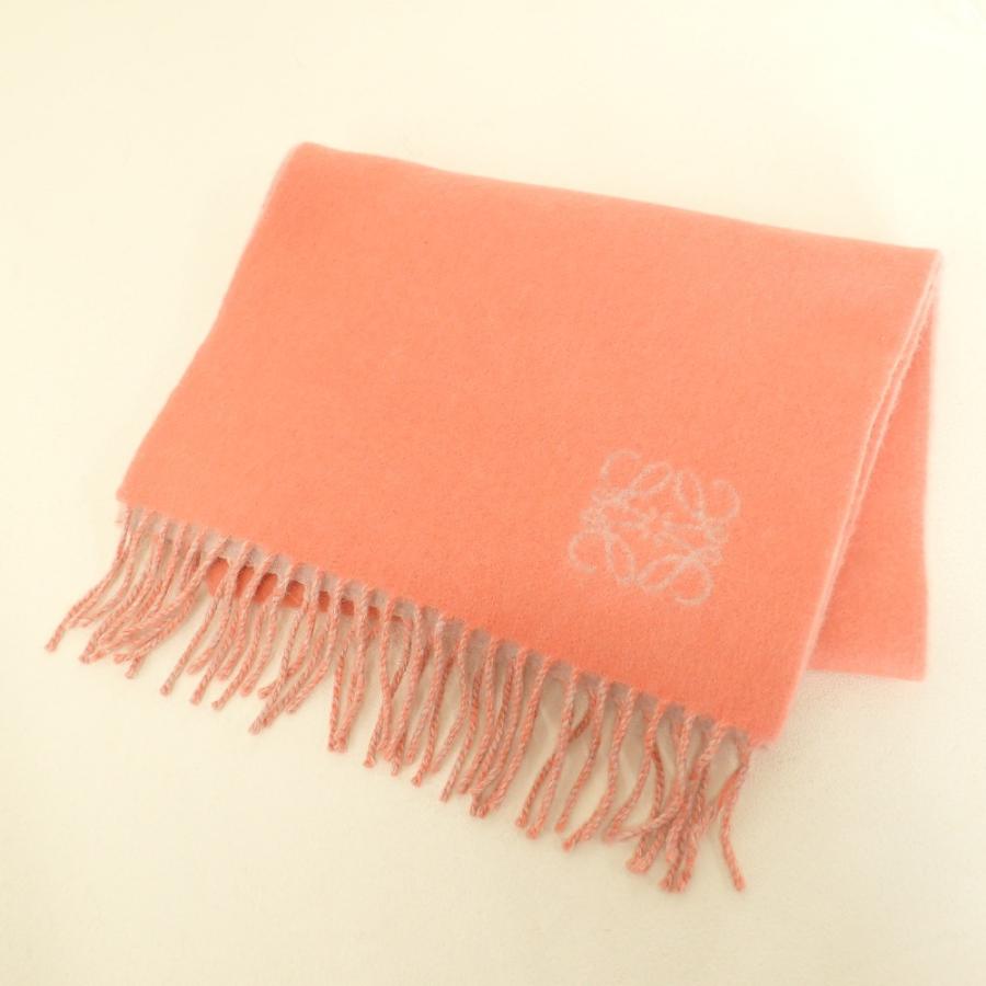 LOEWE（ロエベ） 美品 アナグラム アンゴラ混ウール フリンジ マフラー