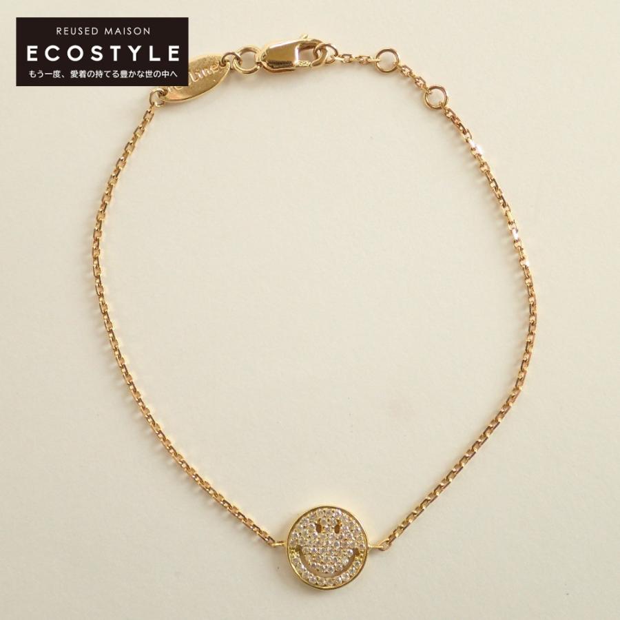 美品 redline レッドライン K18 SMILEY CHAINE パヴェダイヤモンド