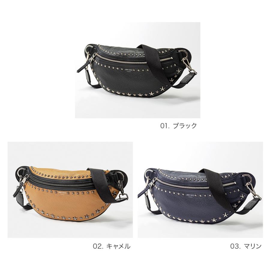 美品 JIMMYCHOO YORK UUF ウエストポーチ スタッズ a1014 ジミーチュウ