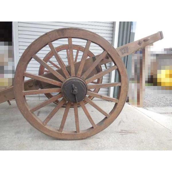 美品 古民具 ◇ 大八車 長さ2700×幅990×高さ1130mm 車輪直径1030mm