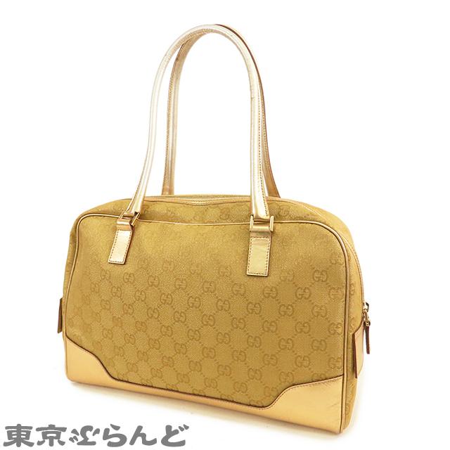 GUCCI グッチ✨ ボストンバッグ GGキャンバス ハンドバッグ ゴールド