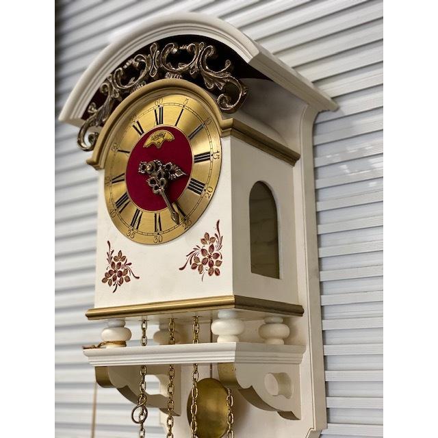 22861 J.WARMINK オランダ製 振り子時計 ホワイト デッドストック品