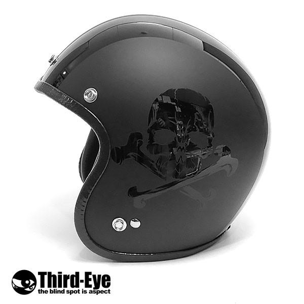 限定 バイク ヘルメット スモールジェット CBスカル BLACK-BLACK TFS2