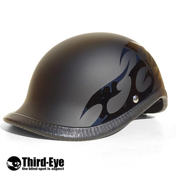 在庫 バイク ヘルメット ハーフキャップ トライバルフレイムス BLACK