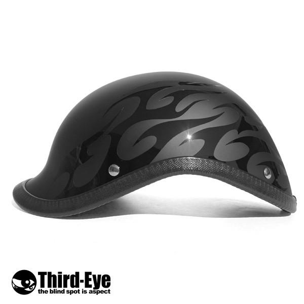 在庫 バイク ヘルメット ハーフキャップ トライバルフレイムス BLACK