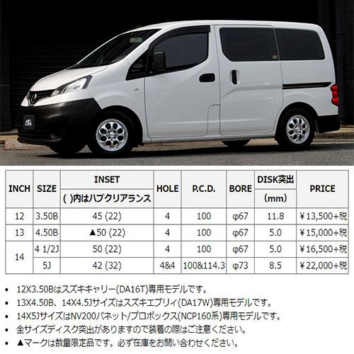 マルカサービス ガイア ブリッグ 14インチ 5.0J JWL-T P.C.D:100＆114