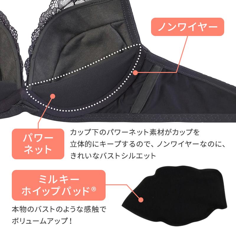 AMOSTYLE（アモスタイル） 夢みるブラ ノンワイヤー ブラ＆ショーツ