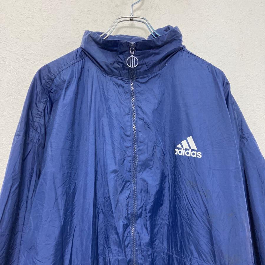 adidas ジップアップ ナイロン ジャケット アディダス L ネイビー