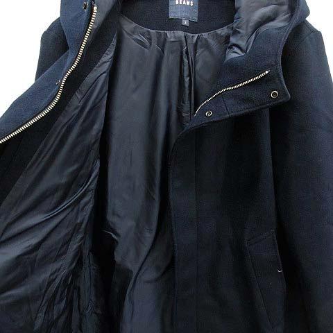 BEAMS（ビームス） フリース フーデッド コート 比翼 ネイビー 紺 S 11