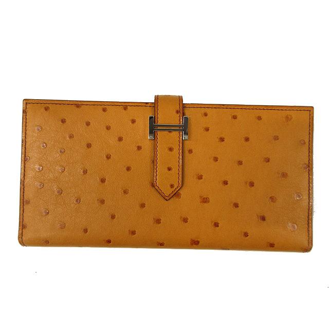 HERMES（エルメス） HERMES BEARN ベアン オーストリッチレザー 長財布