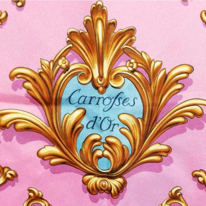 HERMES（エルメス） カレ90 Carrosses d'Or 金の馬車 大判 スカーフ