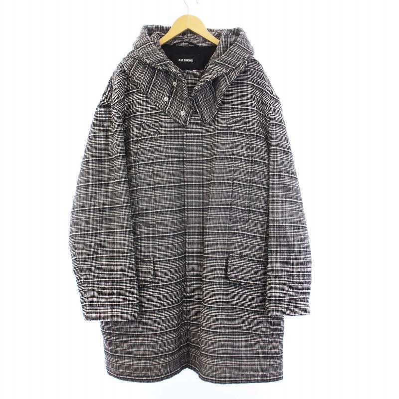 ラフシモンズ RAF SIMONS 18AW Black and White Check Padded Parka