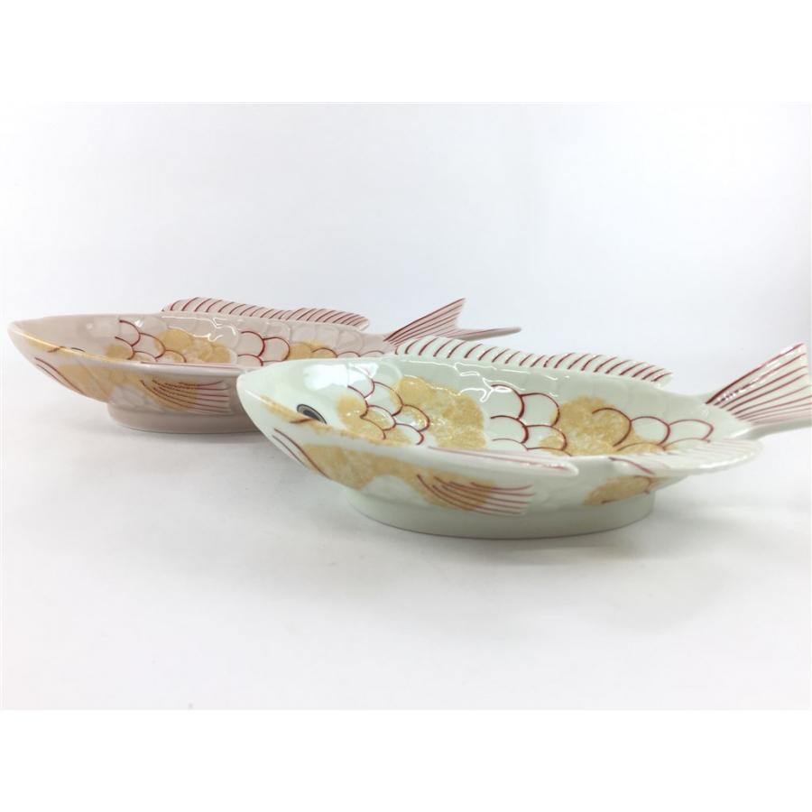 有田焼 幸楽窯 210鯛鉢. 錦金叩(白) / 錦薄桜釉金叩(ピンク)【中鉢 皿