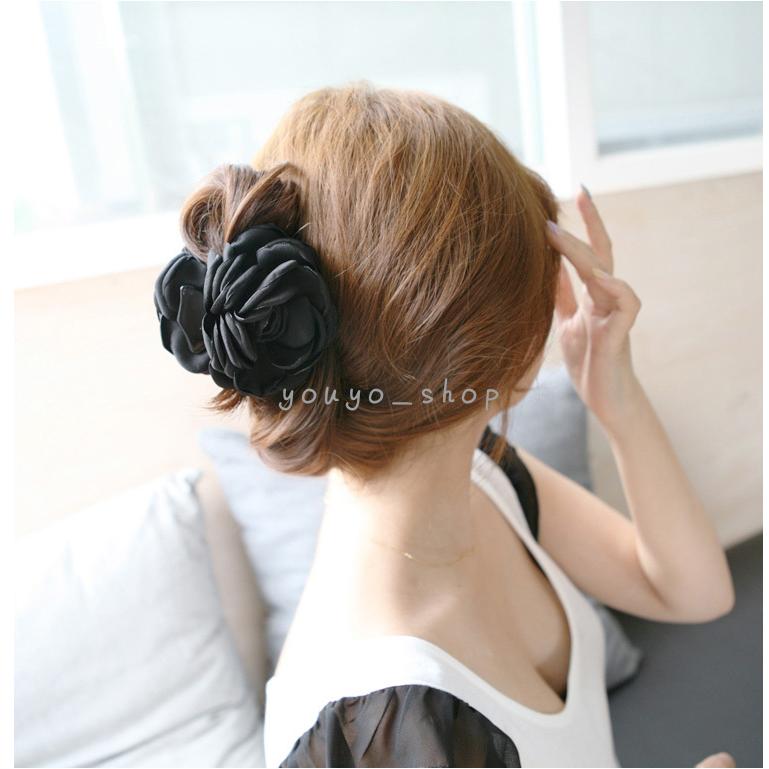 バンスクリップ 花 大 ヘアアクセサリー ロータスモチーフ フラワー