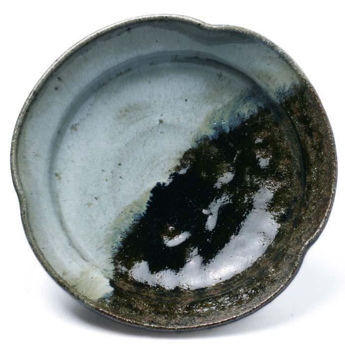 唐津焼：朝鮮唐津掛け分け皿・中村恵子《中皿・17.0cm》 : 和食器の