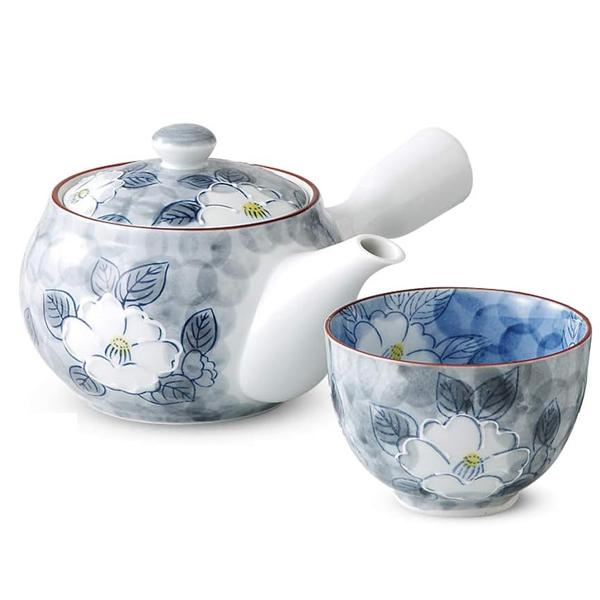 急須茶器揃 有田焼 一珍山茶花 西日本陶器 KG09-03 / 日本製 急須 茶器