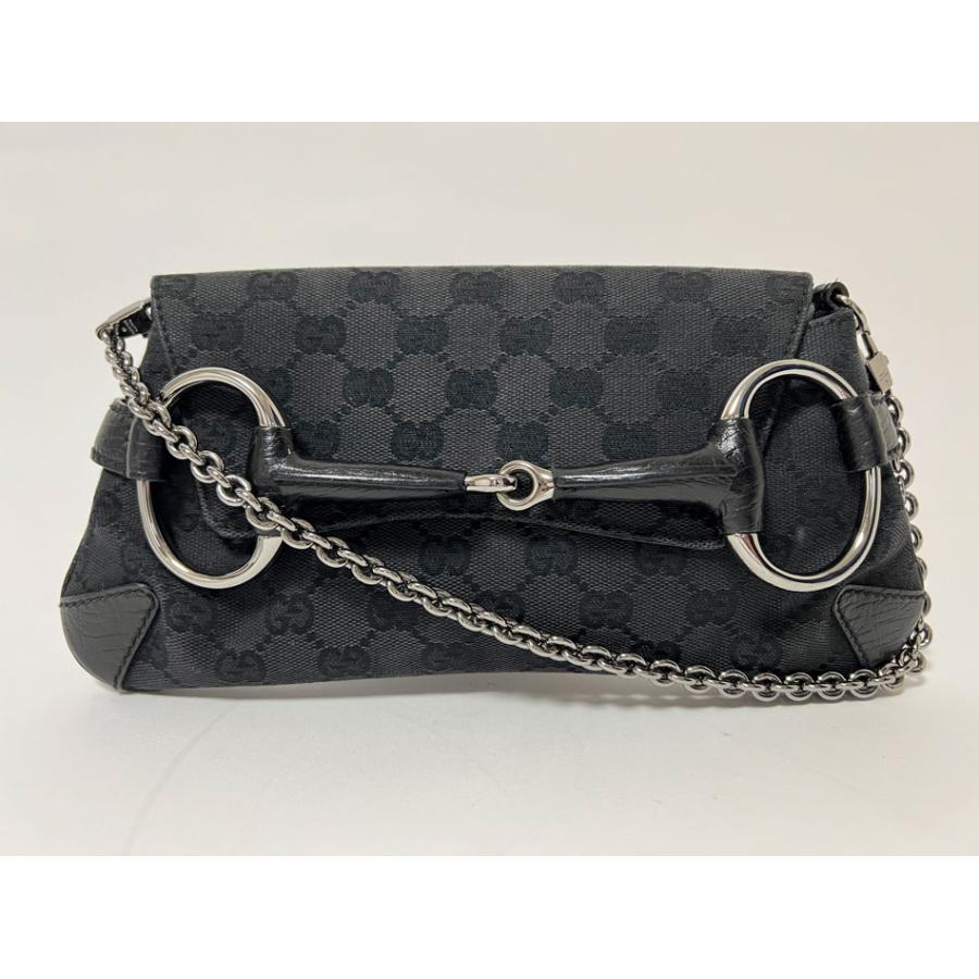 GG 送料無料 GUCCI グッチ ホースビット クラッチバッグ チェーン