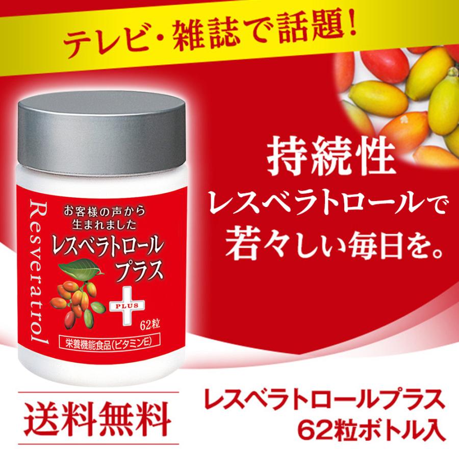 PLUS（プラス） 山田養蜂場 レスベラトロール 62粒ボトル入 ギフト