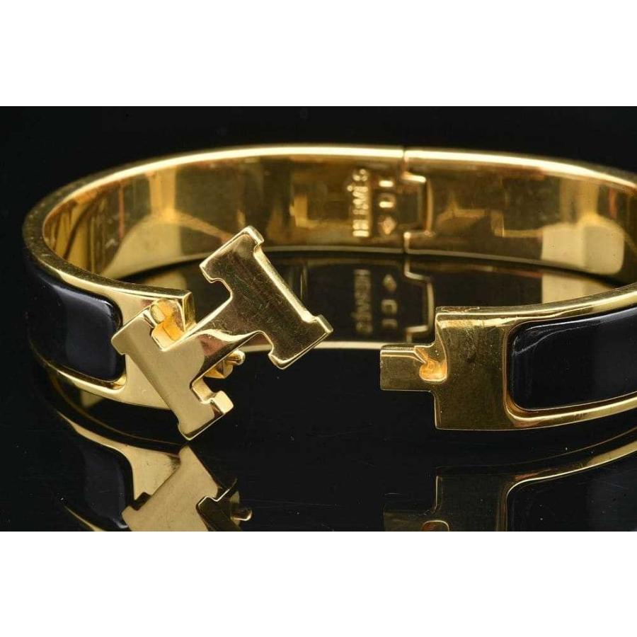 クリックH エルメス エナメルブレスレット PM バングル ゴールド