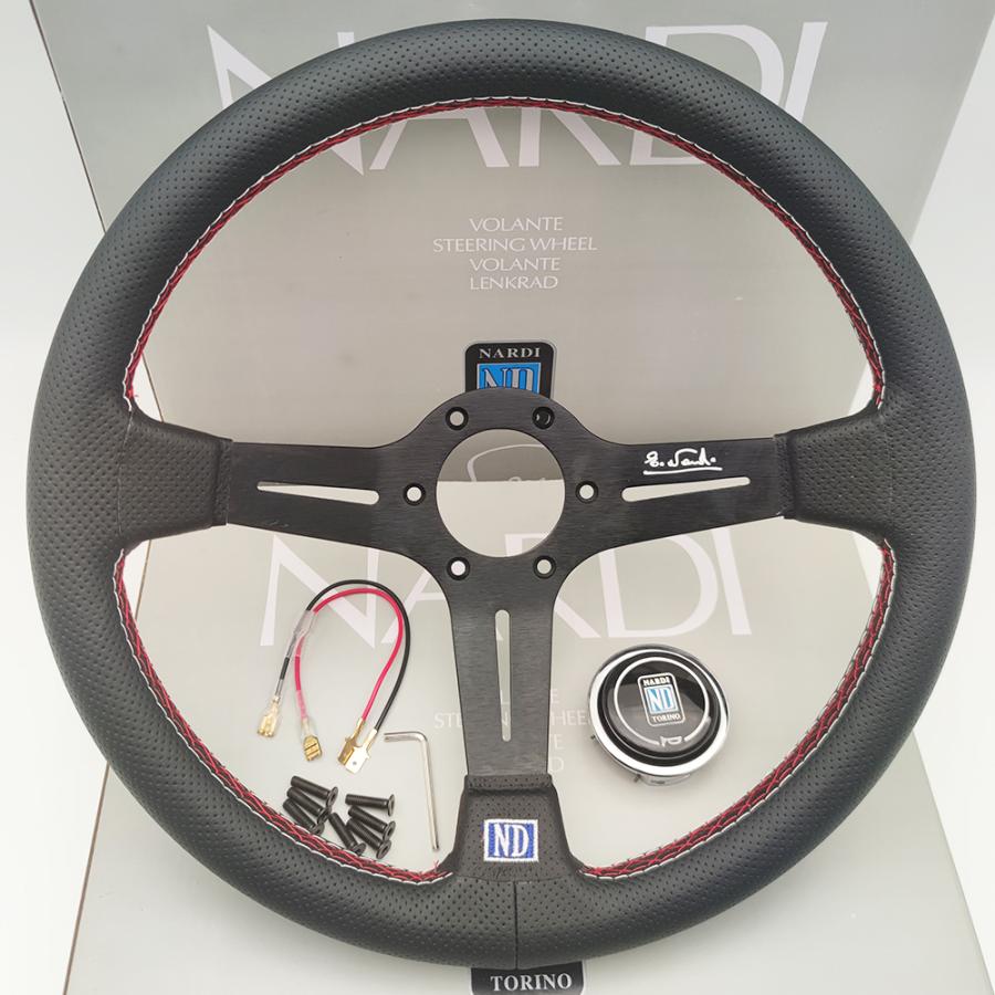 並行輸入品】 新品レザーステアリング スポーツステアリングホイール