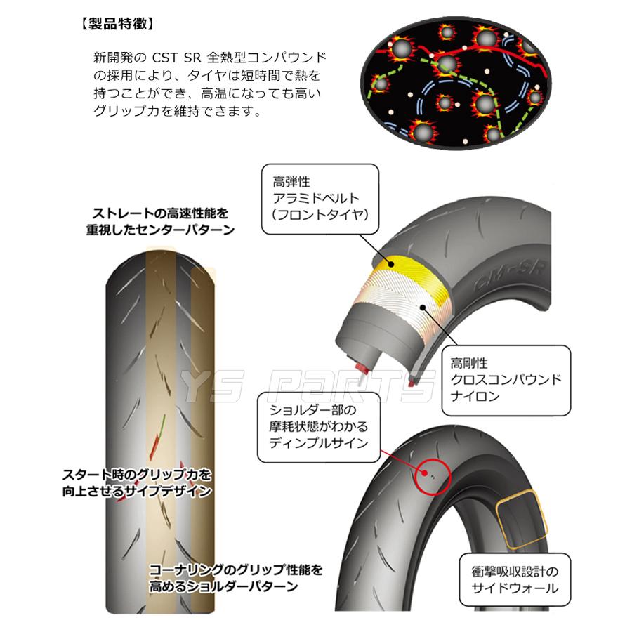 話題のハイグリップタイヤ CST CM-SR 2nd 100/90-12 フロント用 NSR50