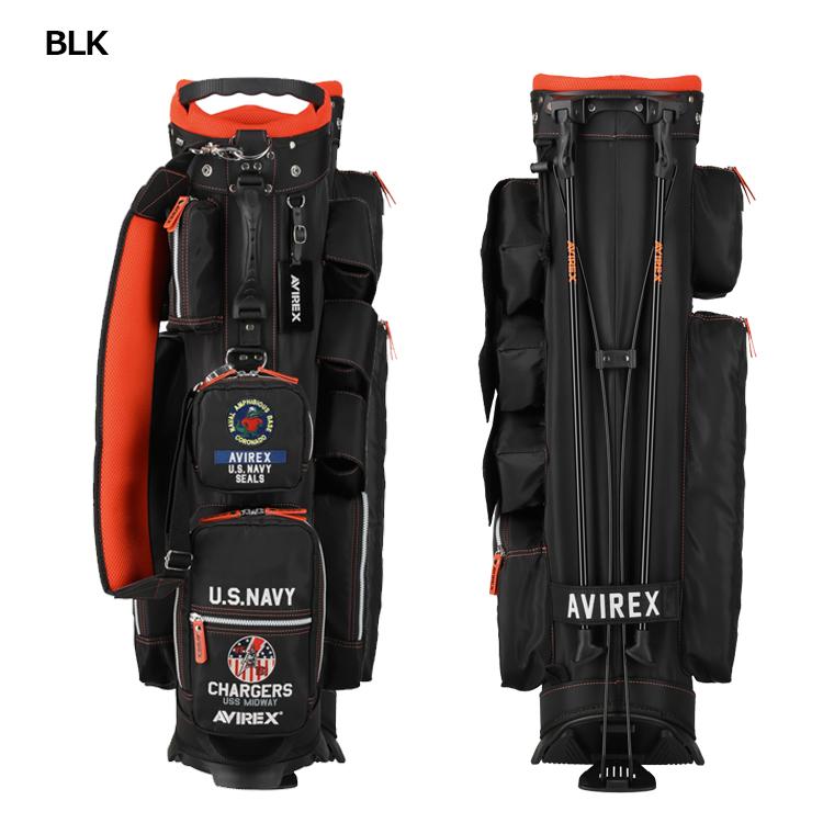 AVIREX キャディバッグ ブラック アイアンカバー 手榴弾型ボール入れ