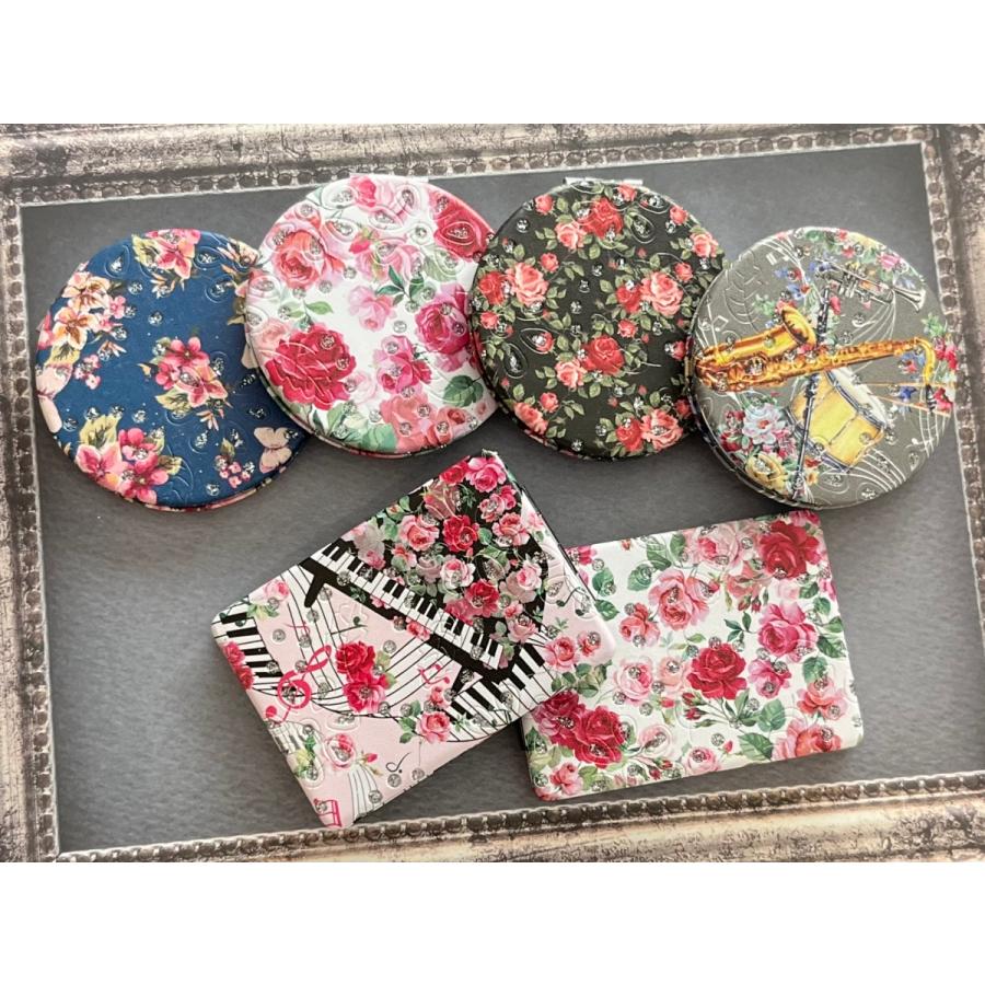 鏡 手鏡 コンパクトミラー ミラー おしゃれ ローズ バラ 薔薇雑貨