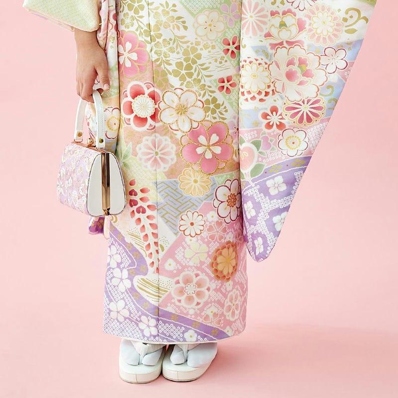 七五三 7歳着物 レンタル フルセット 式部浪漫 ブランド着物 藤色×黄色