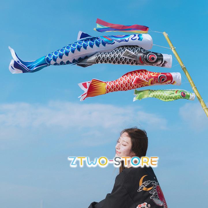 子どもの日こいのぼり鯉のぼり5色庭園ベランダ単品0.55m : Z2ストア
