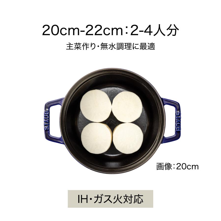 ピコ・ココット ストウブ ラウンド 22cm シャイニーブラック｜STAUB