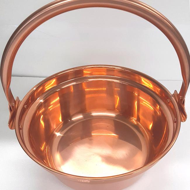 純銅製 山菜鍋 30cm 木蓋付き(燕三条製 銅製 銅鍋 銅製品 純銅 銅 鍋 5