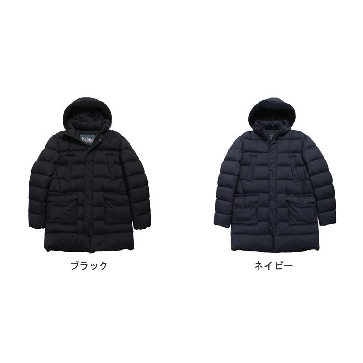 HERNO（ヘルノ） ダウン ブルゾン メンズ ロゴ プレート フード着脱