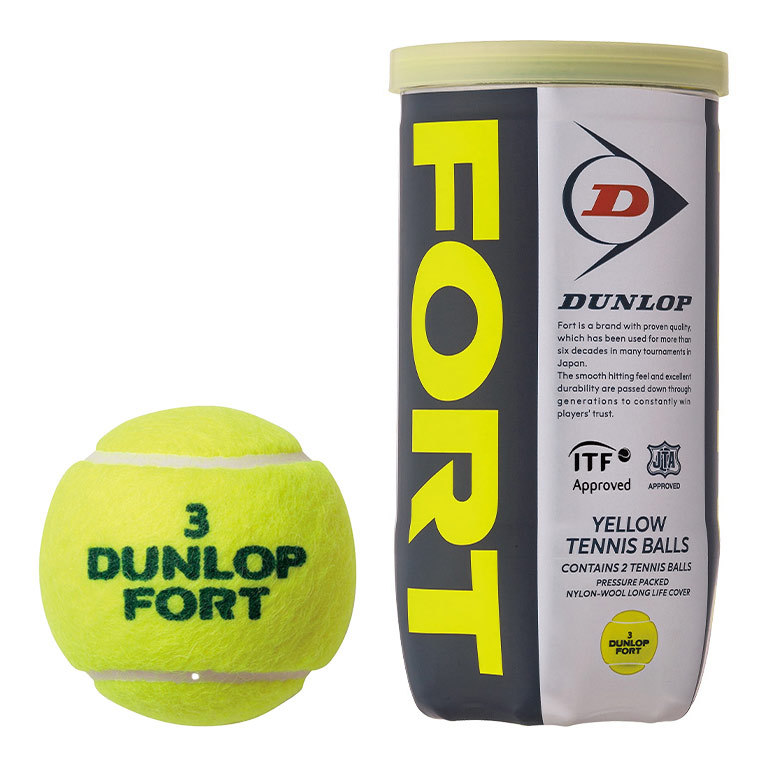 DUNLOP FORT 新パッケージ （2個入り1缶） DFEYL2DOZ 硬式テニスボール