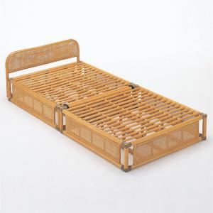 籐(ラタン)ベッド ヘッドボード付籐すのこベット シングル アジアン