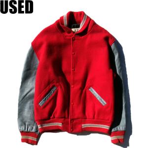 USED-76】90s DELONG STUDIUM JACKET made in USA RED/WHITE デロング