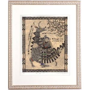 山本容子 絵画 馬 銅版画 エッチング 「パレード」 額付き : アート